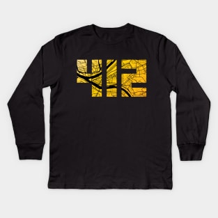 Pittsburgh 412 Map Kids Long Sleeve T-Shirt